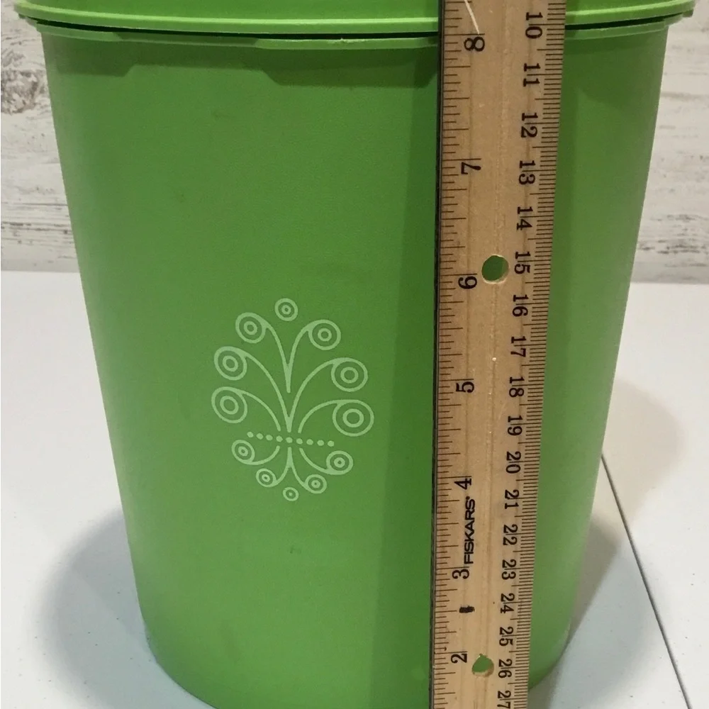 Vintage Tupperware Servalier Canisters Set of 4 with Lids Apple Green,